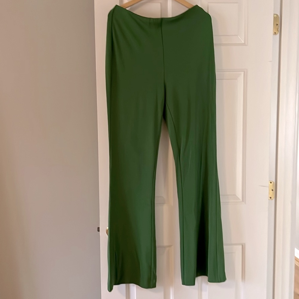Green tibi pant w elastic waist